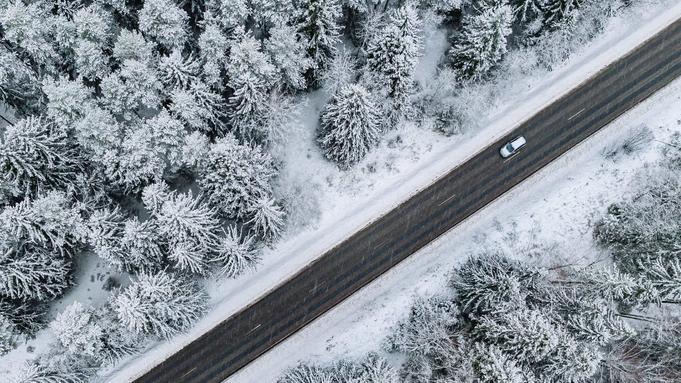 electric car in winter